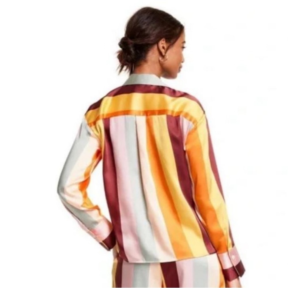 Vibrant Multicolor Striped Button Down Shirt NWT - image 2